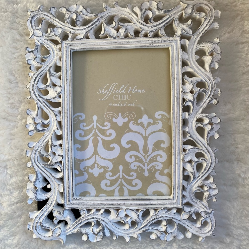 Sheffield Home Chic photo frame, ivory/silver